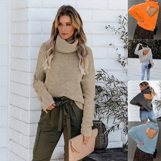 Damen Strickpullover mit hohem Kragen und lässigem Schnitt Stalluxe