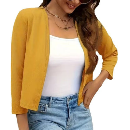 Damen Luftiger Cardigan mit offenem Frontdesign und ¾-Ärmeln Stalluxe