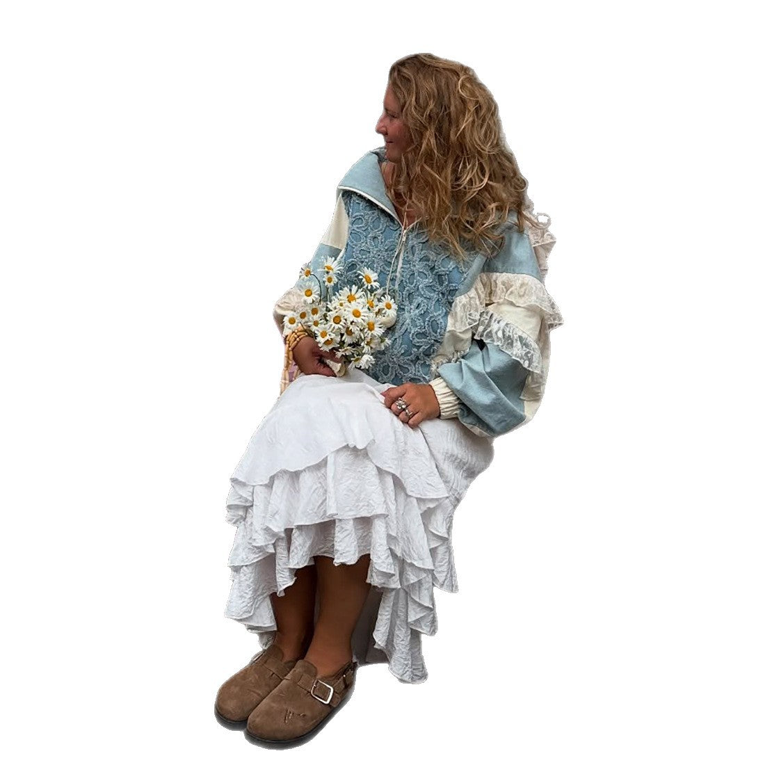 Damen Voluminöser Kapuzenpullover mit Rüschen und exquisites Design Stalluxe