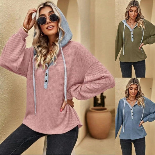 Damen Oversized Pullover mit Knopfleiste Stalluxe