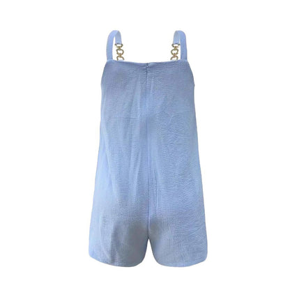 Damen Freizeit Jumpsuit mit dekorativen Schulterträgern und praktischen Taschen Stalluxe
