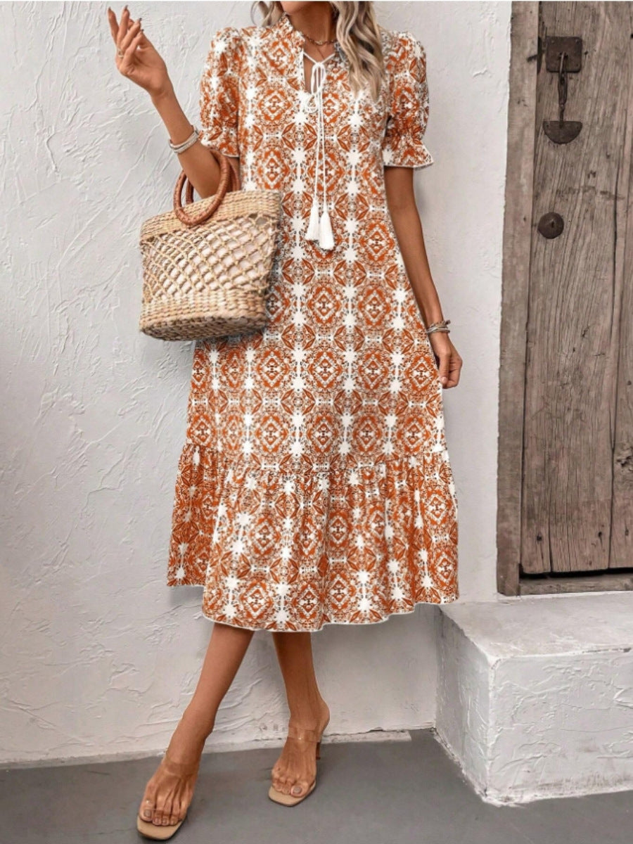 Damen Sommerliches Tunika-Kleid mit eleganten Schnüroptionen Stalluxe