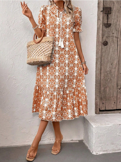 Damen Sommerliches Tunika-Kleid mit eleganten Schnüroptionen Stalluxe