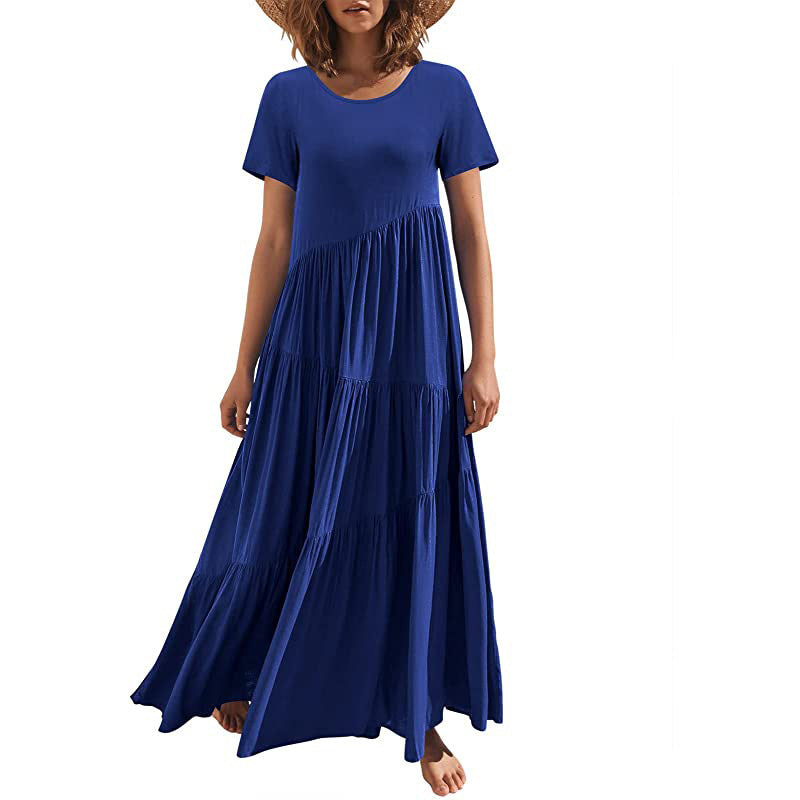 Damen Maxikleid mit lässiger Passform und fließendem Saum Stalluxe