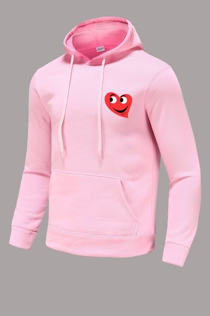 Damen lässiger Kapuzenpullover mit fröhlichem Herzmotiv Stalluxe