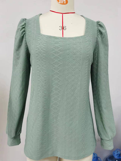Damen Leichtes Blusenshirt mit eleganten Puffärmeln und strukturiertem Design Stalluxe