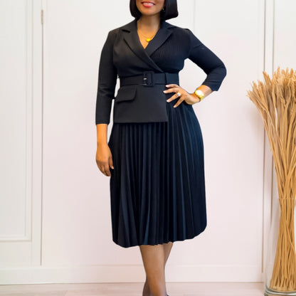 Damen elegantes und modisches Blazer-Kleid mit Falten
