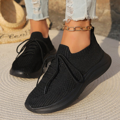 Damen Atmungsaktive Sportliche Sneakers mit elastischem Strick-Obermaterial Stalluxe