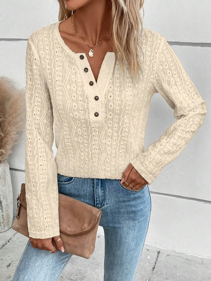 Damen Strukturierter Pullover mit Knopfdetails Stalluxe
