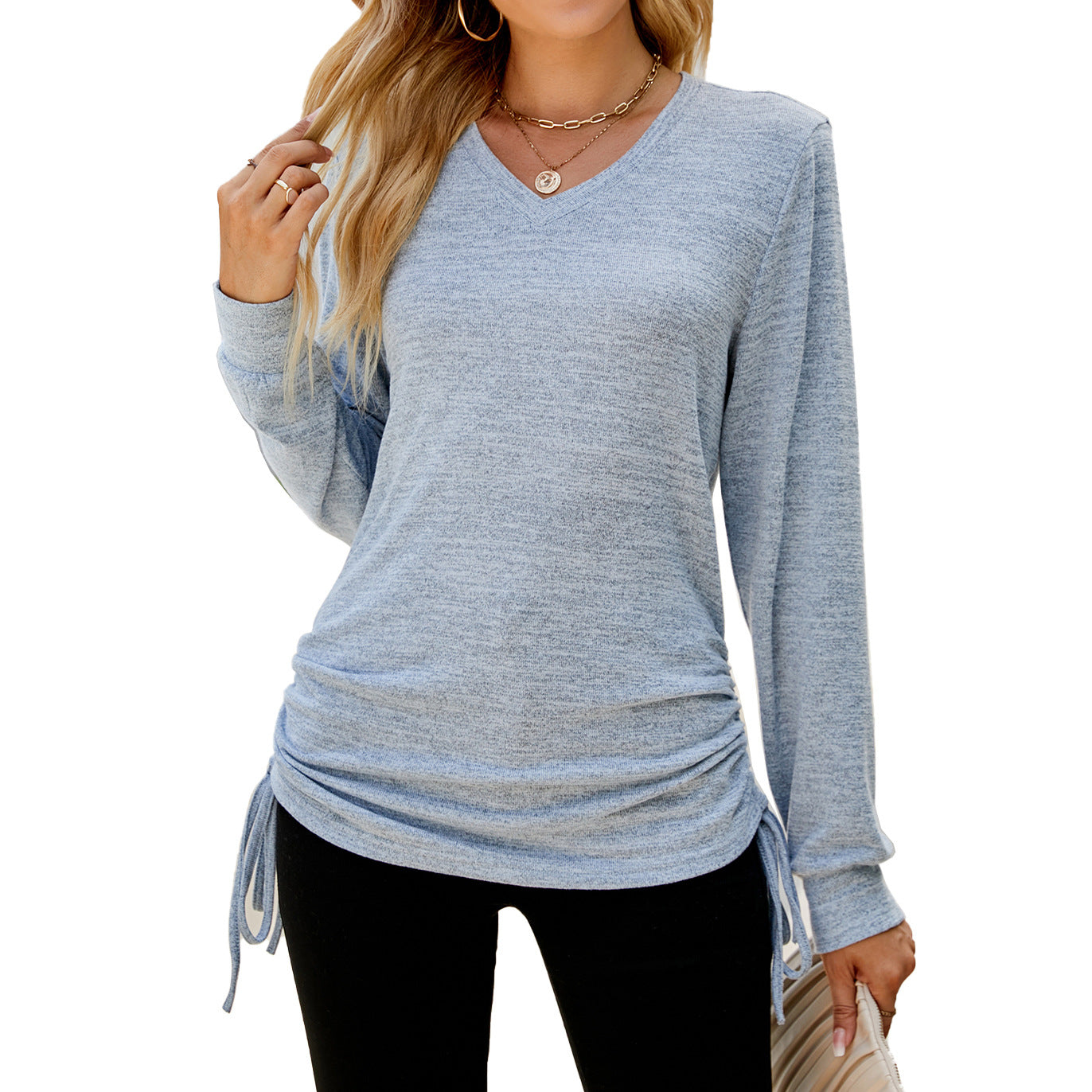 Damen Langarmshirt mit verstellbarem Bund Stalluxe