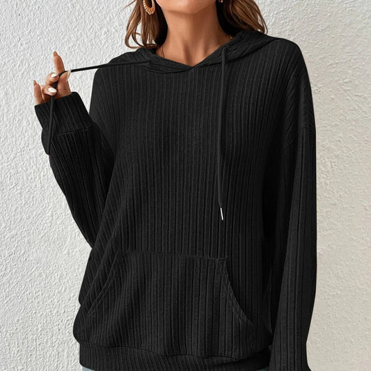 Damen lässiger Kapuzenpullover mit strukturiertem Design und praktischen Taschen Stalluxe