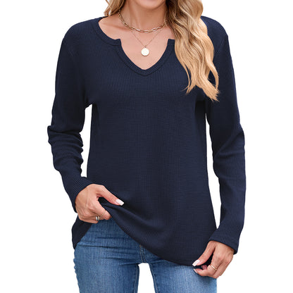 Damen Waffelstruktur Langarmshirt Stalluxe