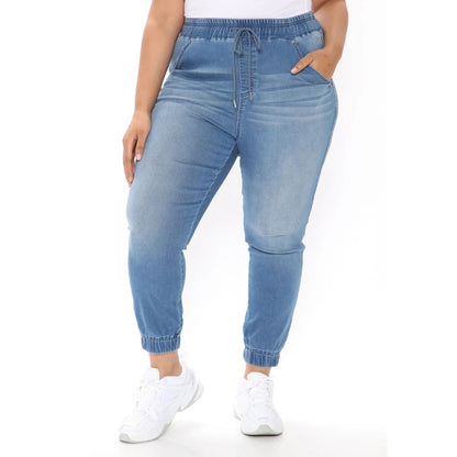 Damen Bequeme Jeanshose mit elastischem Bund Stalluxe