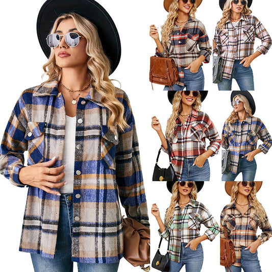 Damen Karo Overshirt aus weichem Flanell Stalluxe