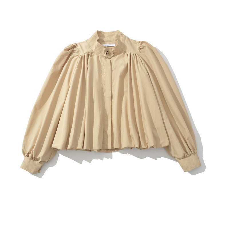 Damen modische Blusenjacke mit einzigartiger Drapierung und Knopfdetails Stalluxe