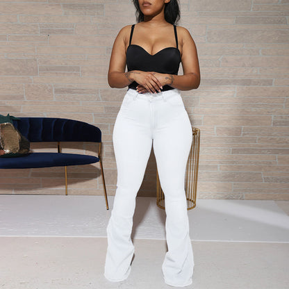 Damen Flared Jeans mit hohem Taillenbund und figurformendem Schnitt Stalluxe