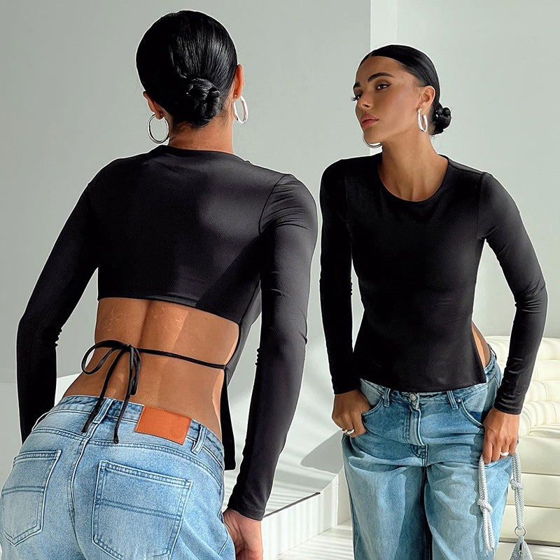 Damen langärmliges Fitnessshirt mit tailliertem Schnitt Stalluxe