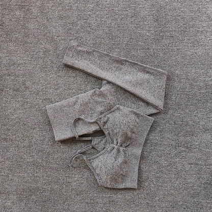 Damen Sportliches Crop Top- und Leggings-Set mit atmungsaktivem Material Stalluxe