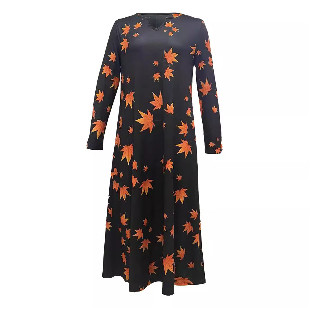 Damen Maxikleid mit V-Ausschnitt und floralem Druck Stalluxe