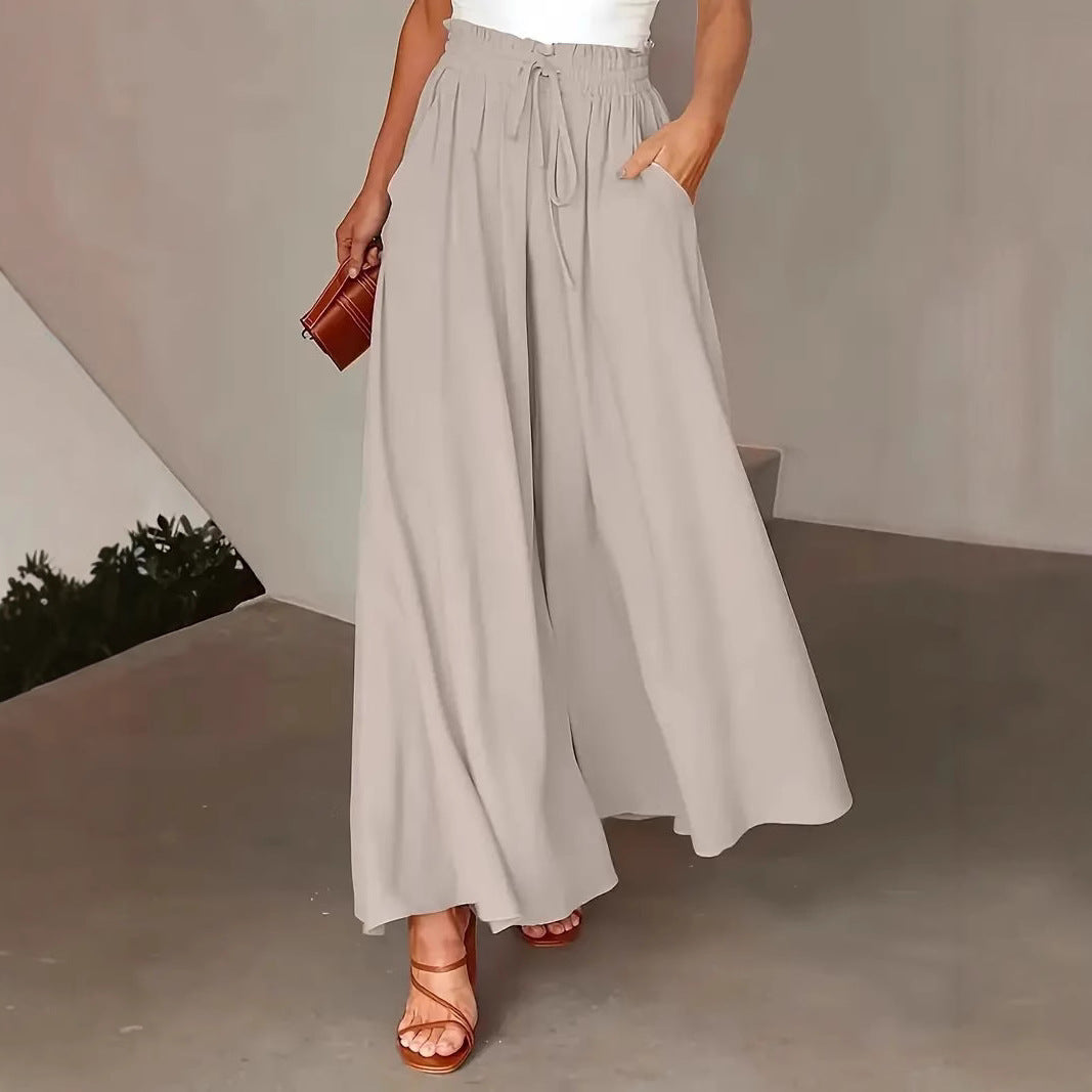 Damen culottehose mit elastischem Bund und gesticktem Punktemuster Stalluxe