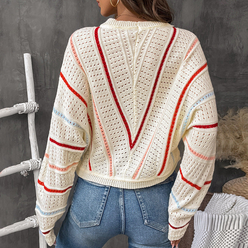 Damen Modischer Strickpullover mit auffälligem Ajourmuster Stalluxe