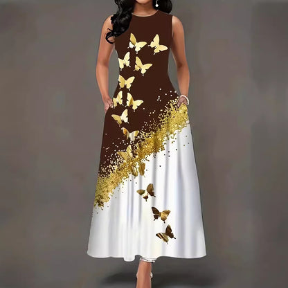 Damen Maxikleid mit floralem Motiv und praktischen Taschen Stalluxe