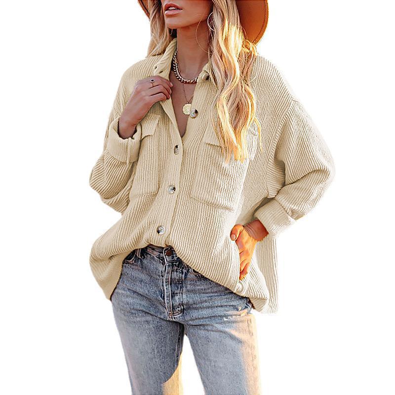 Damen lässige Overshirtjacke mit Struktur und praktischen Taschen Stalluxe