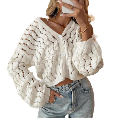 Damen Strickpullover mit einzigartigem Lochmuster und lässigem Schnitt Stalluxe