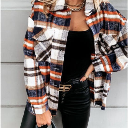 Damen Karierte Overshirt-Jacke aus weichem Flanell Stalluxe