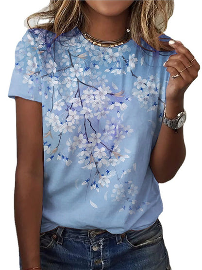 Damen T-Shirt mit floralem Druck Stalluxe