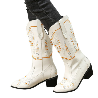 Damen Cowboystiefel mit kunstvoller Stickerei Stalluxe