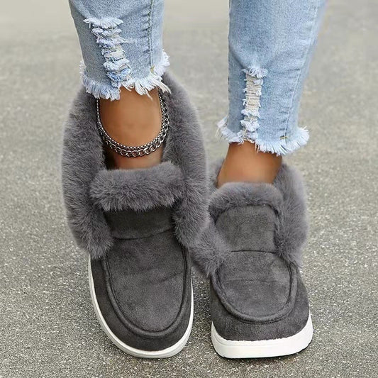 Damen Warmfutter Slip-On Sneakers mit eleganter Fellapplikation Stalluxe
