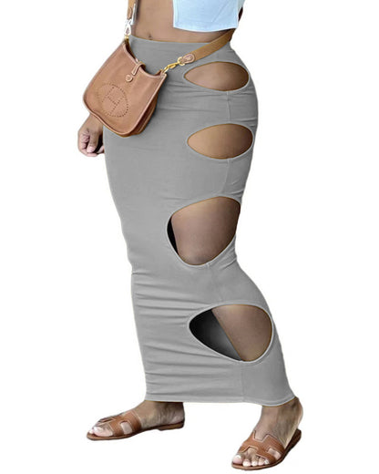 Damen Maxirock mit innovativem Cut-Out-Design und figurbetontem Schnitt Stalluxe