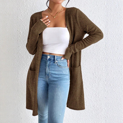 Damen lässige Strickjacke mit seitlichen Taschen und weitem Schnitt Stalluxe