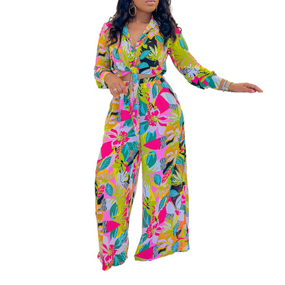 Damen Eleganter Jumpsuit mit floralen Mustern und tailliertem Schnitt Stalluxe