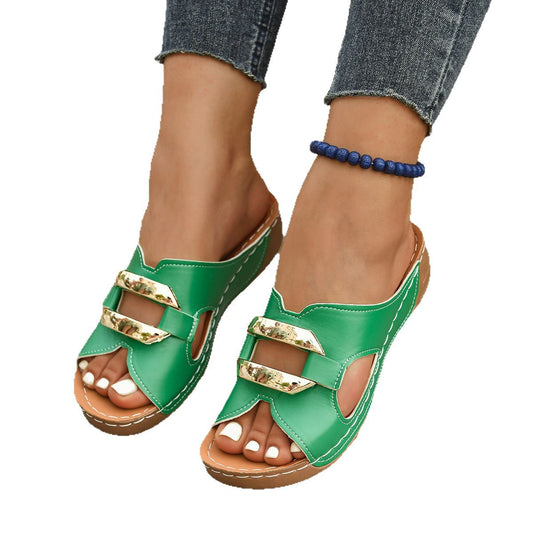 Damen Elegante Sandalen mit glänzenden Akzenten und anatomischem Fußbett Stalluxe