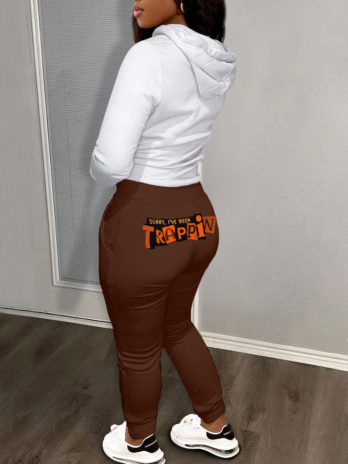 Damen Hoodie und Jogginghose Set mit kreativem Grafikdruck Stalluxe