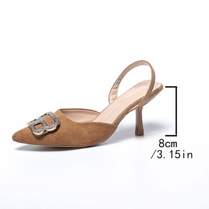 Damen Elegante Slingback-Pumps mit funkelndem Schnallenakzent Stalluxe