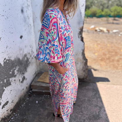 Women's Vibrant Print Maxi Dress Stalluxe