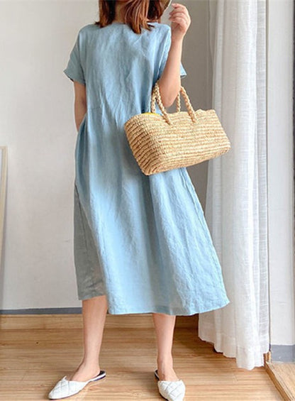 Damen Leichtes und vielseitiges Sommerkleid mit Taschen Stalluxe
