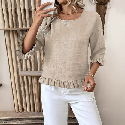 Damen lässige Bluse mit Rüschen Stalluxe