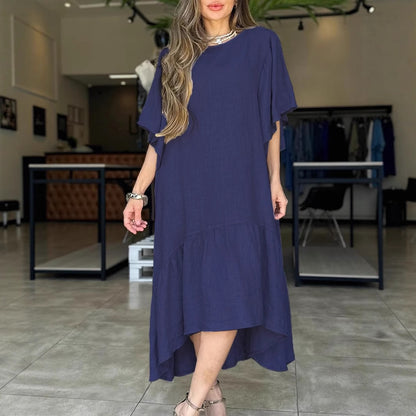 Damen luftiges Maxikleid mit asymmetrischem Saum und Volants Stalluxe