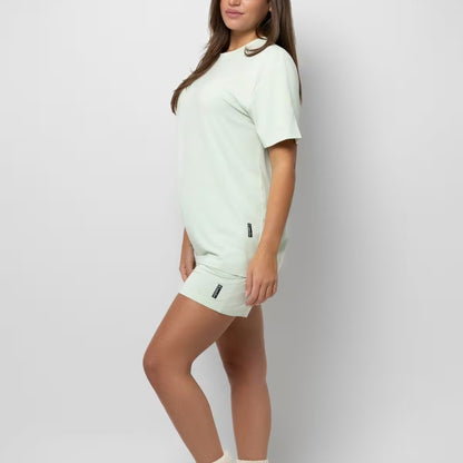 Damen lässiges Set mit oversized T-Shirt und Shorts Stalluxe