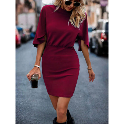 Damen Bodycon Kleid mit innovativem Schnitt und schwingenden Ärmeln Stalluxe