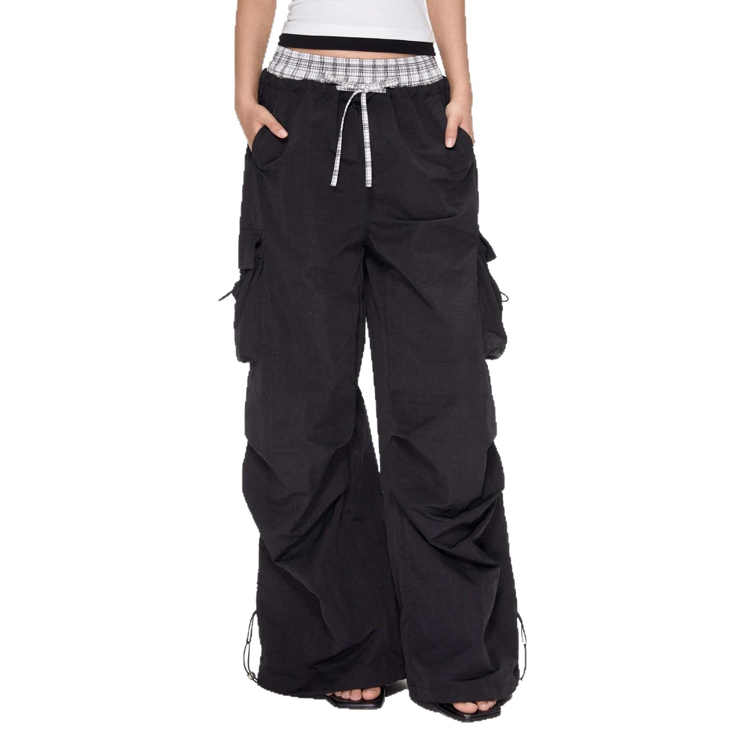 Damen Cargo-Hose mit breitem Bein und verstellbarem Bund Stalluxe
