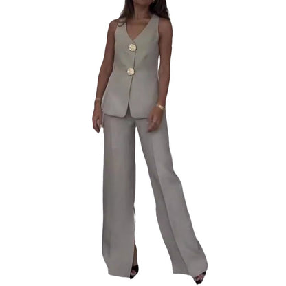 Damen Anzug mit Tailored Schnitt und eleganter Knopfdetaillierung Stalluxe