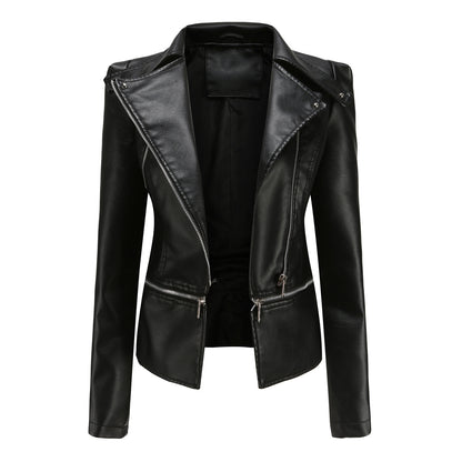 Damen Lederjacke mit asymmetrischem Reißverschluss und stilvollen Zipper-Details Stalluxe