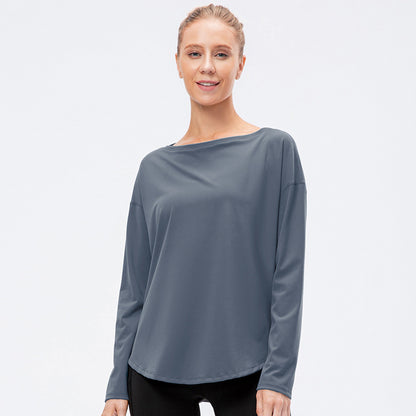 Damen Lockeres Langarmshirt aus atmungsaktivem Funktionsmaterial Stalluxe