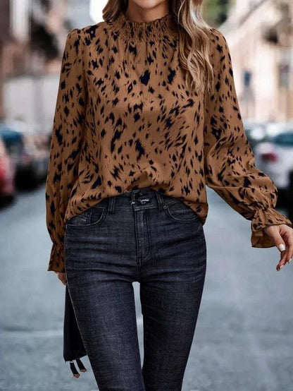 Damen Bluse mit asymmetrischem Saum und elegantem Print Stalluxe
