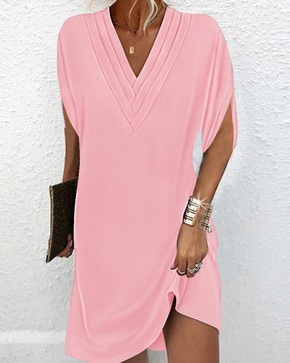 Damen lässiges V-Ausschnitt Kleid Stalluxe